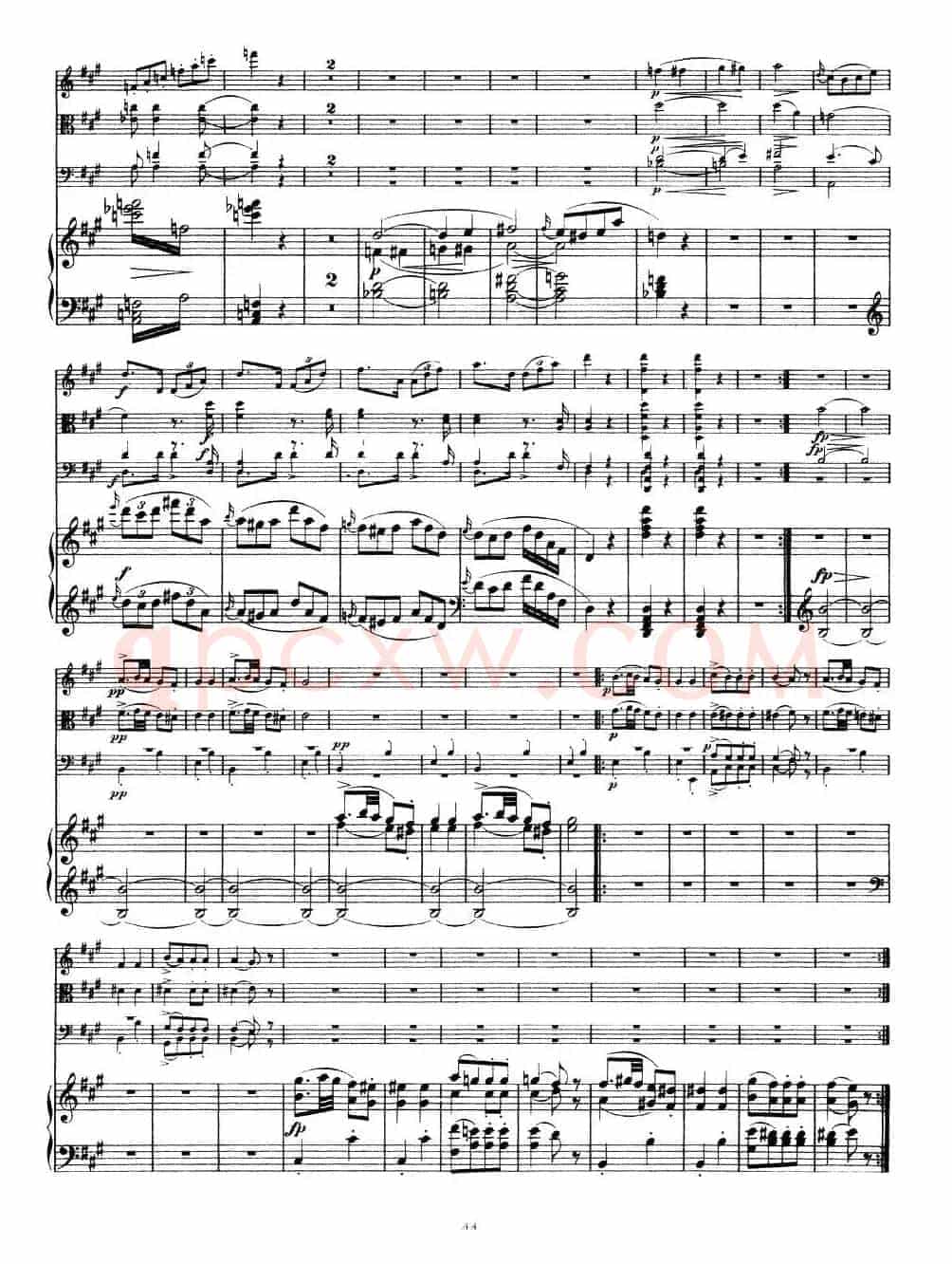 A大调鳟鱼五重奏（P41—50）（弦乐+钢琴）