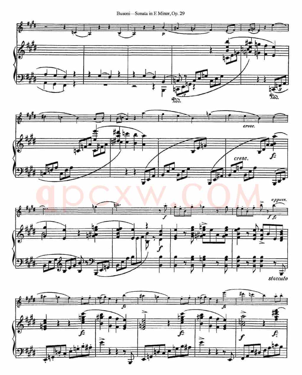 Violin Sonata No.1 in E Minor Op.29（小提琴+钢琴伴奏）