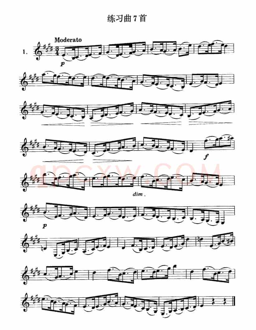 单簧管中级练习曲7首