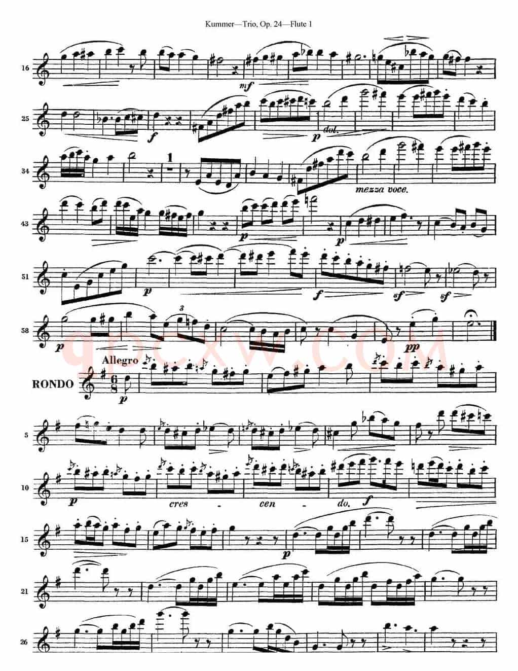 库默长笛三重奏Op.24（Flute 1）