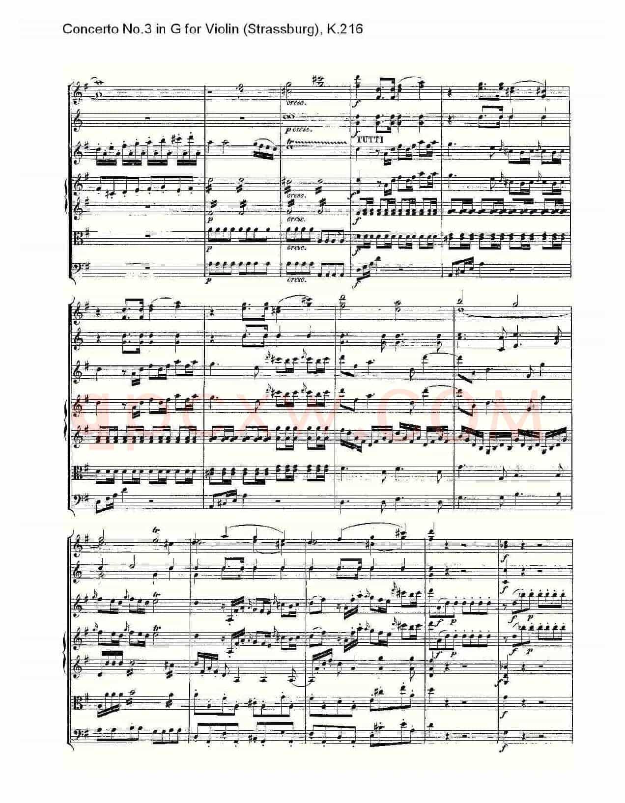 Concerto No.3 in G for Violin K.216(G调小提琴第三协奏曲, K)