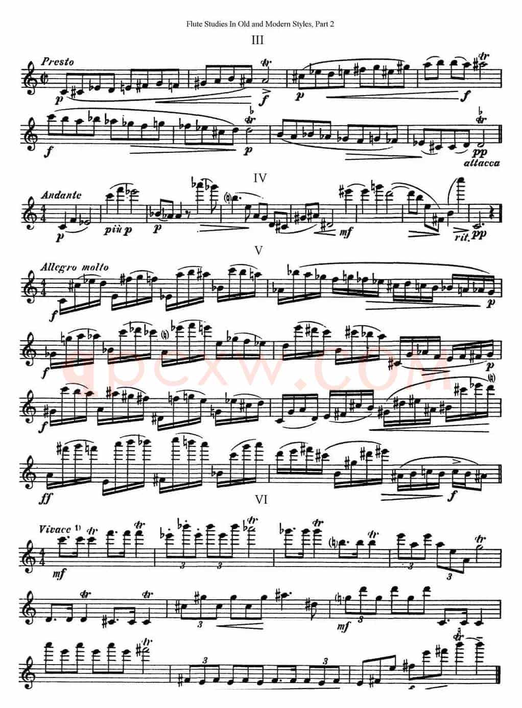 斯勒新老风格长笛练习重奏曲（第二部分）（NO.11）