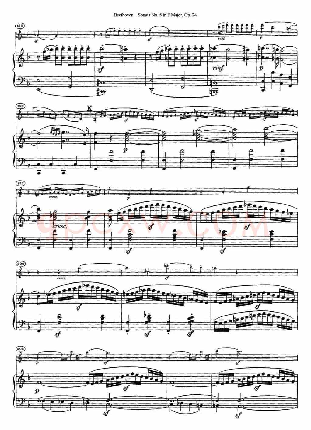 Violin Sonata No.5 in F Major Op.24（小提琴+钢琴伴奏）