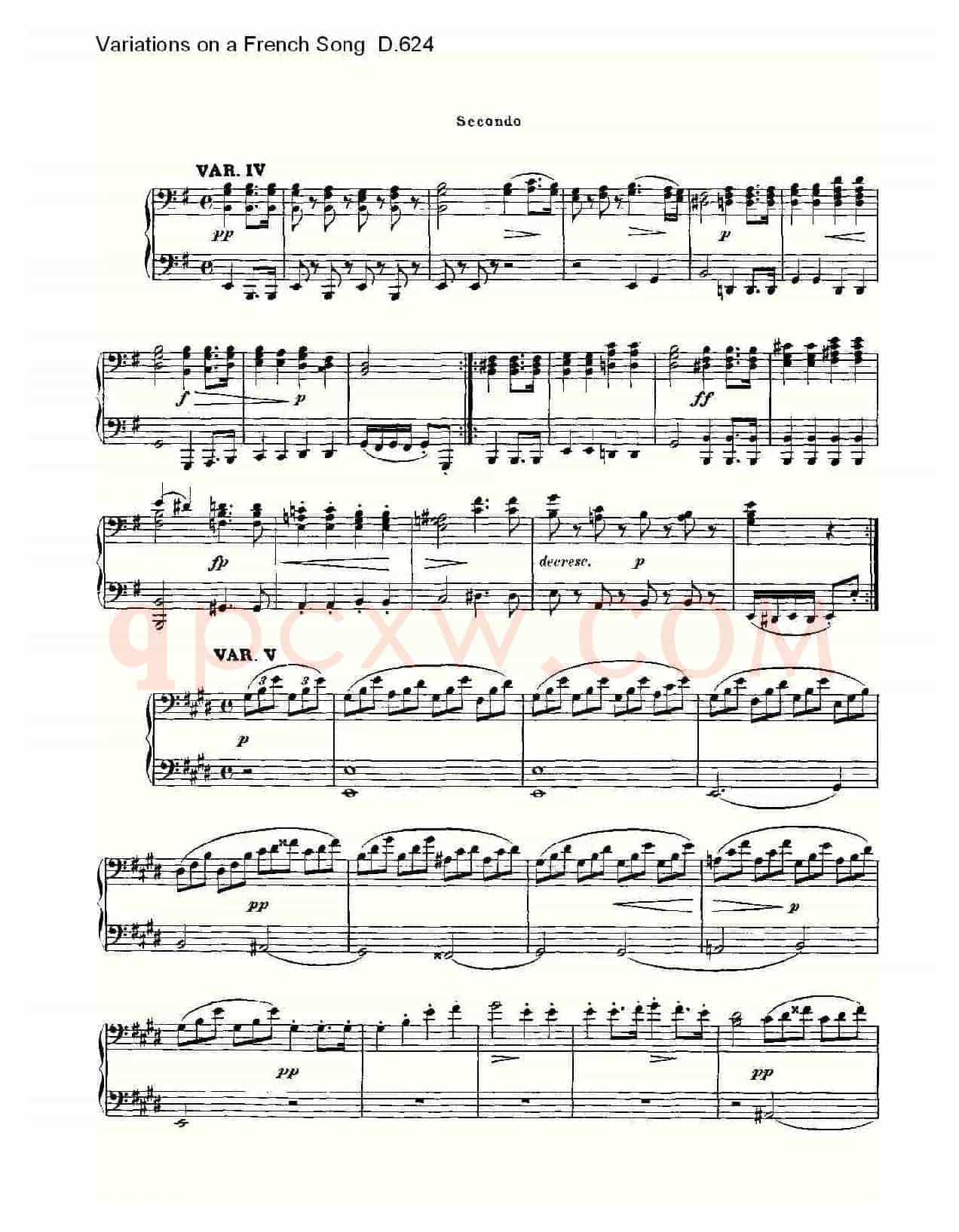 Variations on a French Song D.624(法国歌曲变鸣曲 D.624)