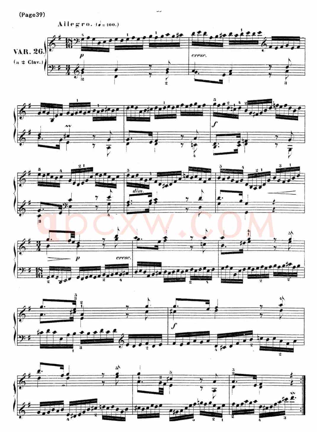 哥德堡变奏曲 巴赫 Goldberg Variationen BWV988