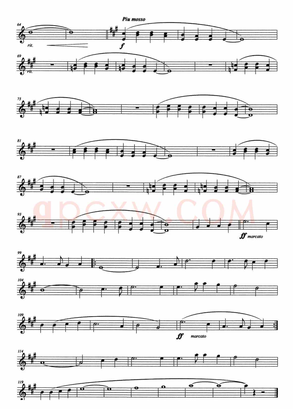 和平之花绽放（器乐曲主旋律、五线谱）
