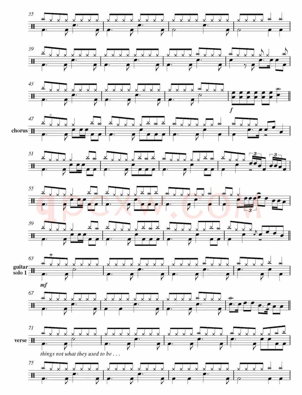 爵士鼓谱：Metallica-fade to black