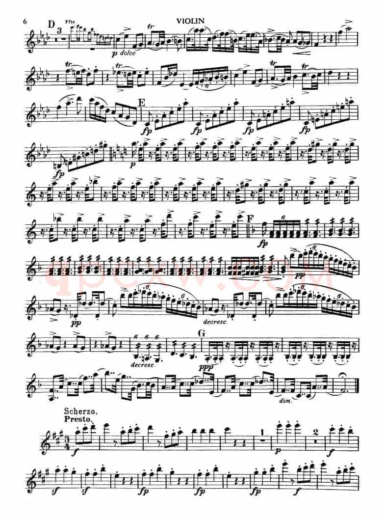 TROUT QUINTET（鳟鱼五重奏）（小提琴分谱）