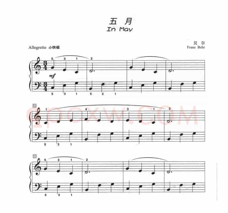 五月（儿童古典钢琴小品）