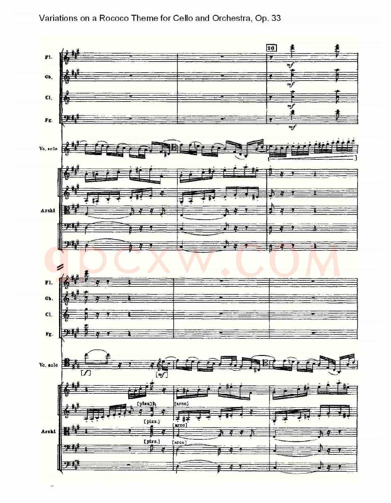 大提琴与管弦乐洛可可主题a小调变奏曲, Op.33(二)