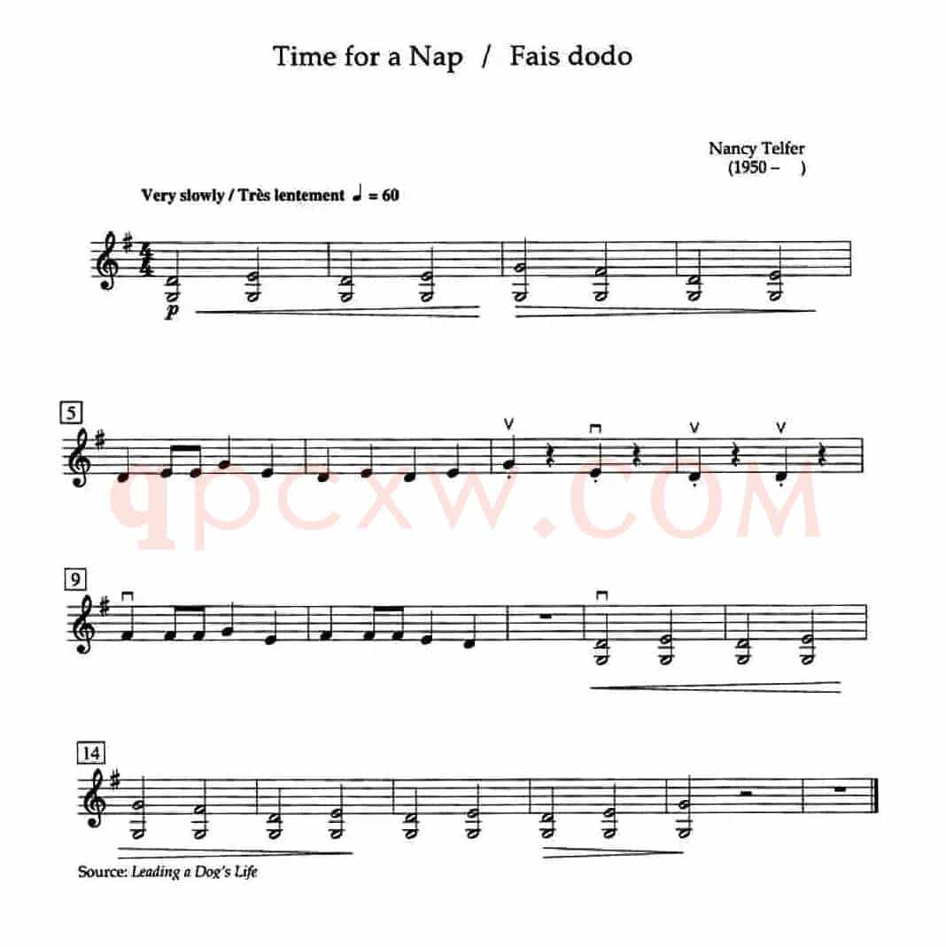 Nancy Telfer-Time for a Nap（加拿大小提琴考级·预备级）
