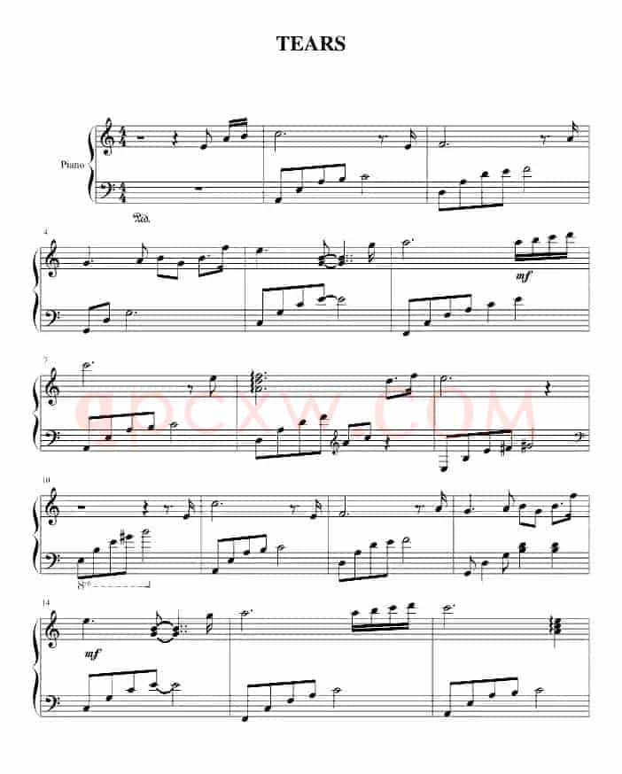 Tears（眼泪）（C调版）