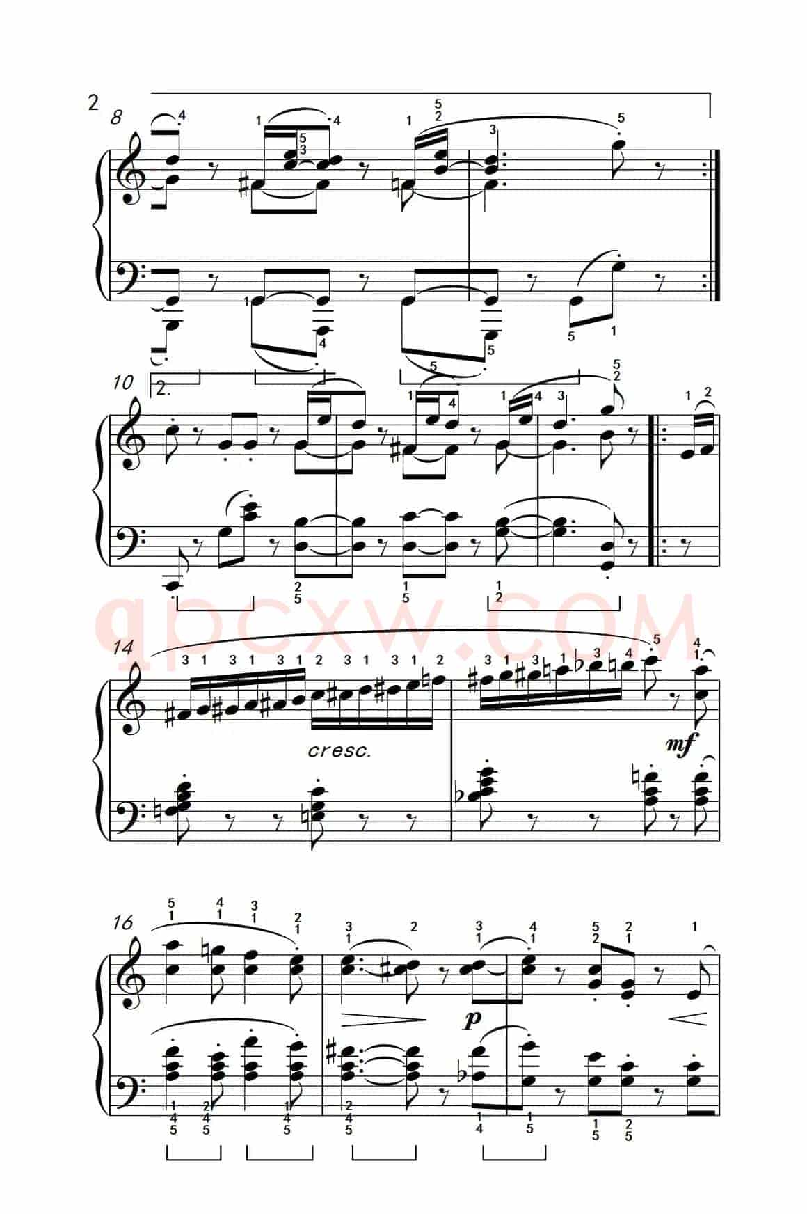 第六级 1.小精灵舞曲（中央音乐学院 钢琴（业余）考级教程 4-6级）