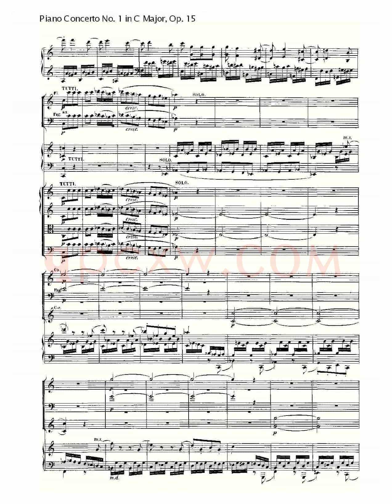 C大调钢琴第一协奏曲 Op.15 第三乐章