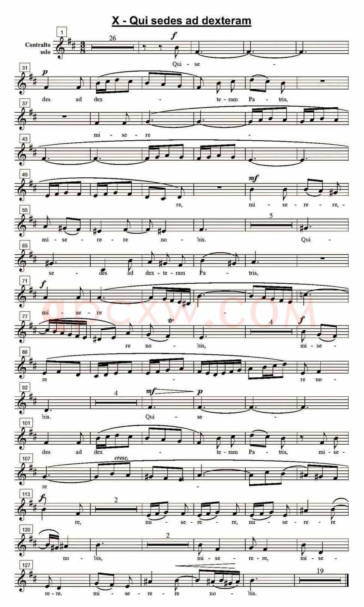 Qui sedes ad dexteram（萨克斯四重奏）