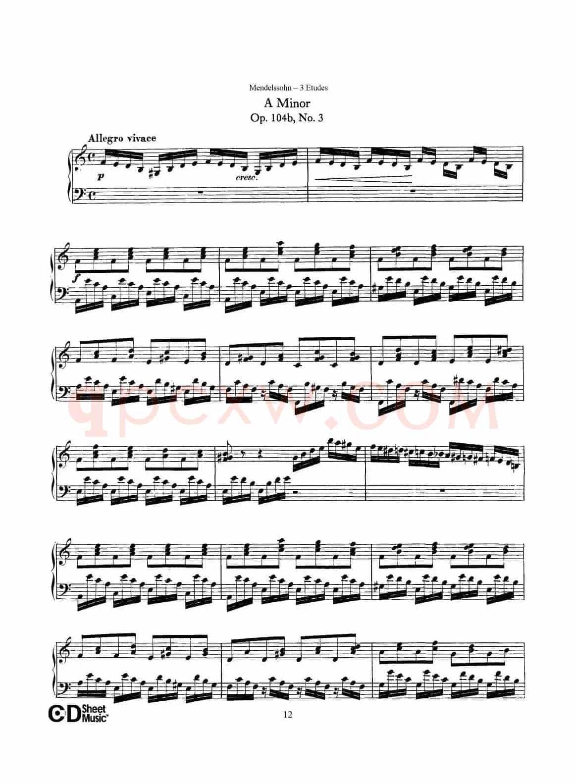 3 Etudes Op.104b（3首练习曲·3）