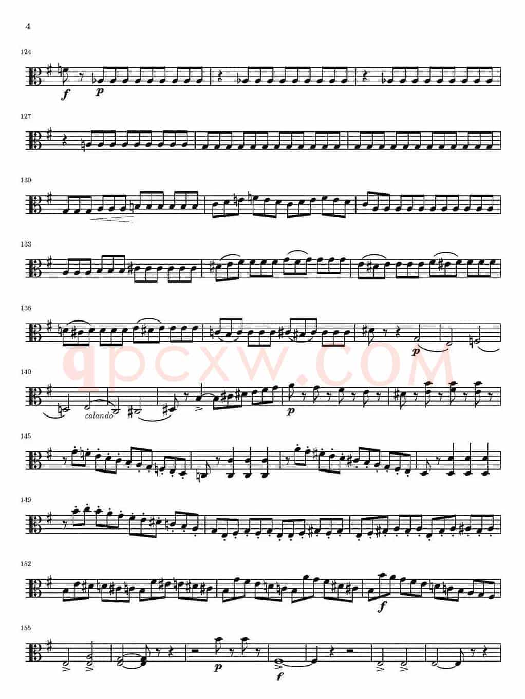 String Quartet nr.18 in E minor（E小调弦乐四重奏）（中提琴分谱）