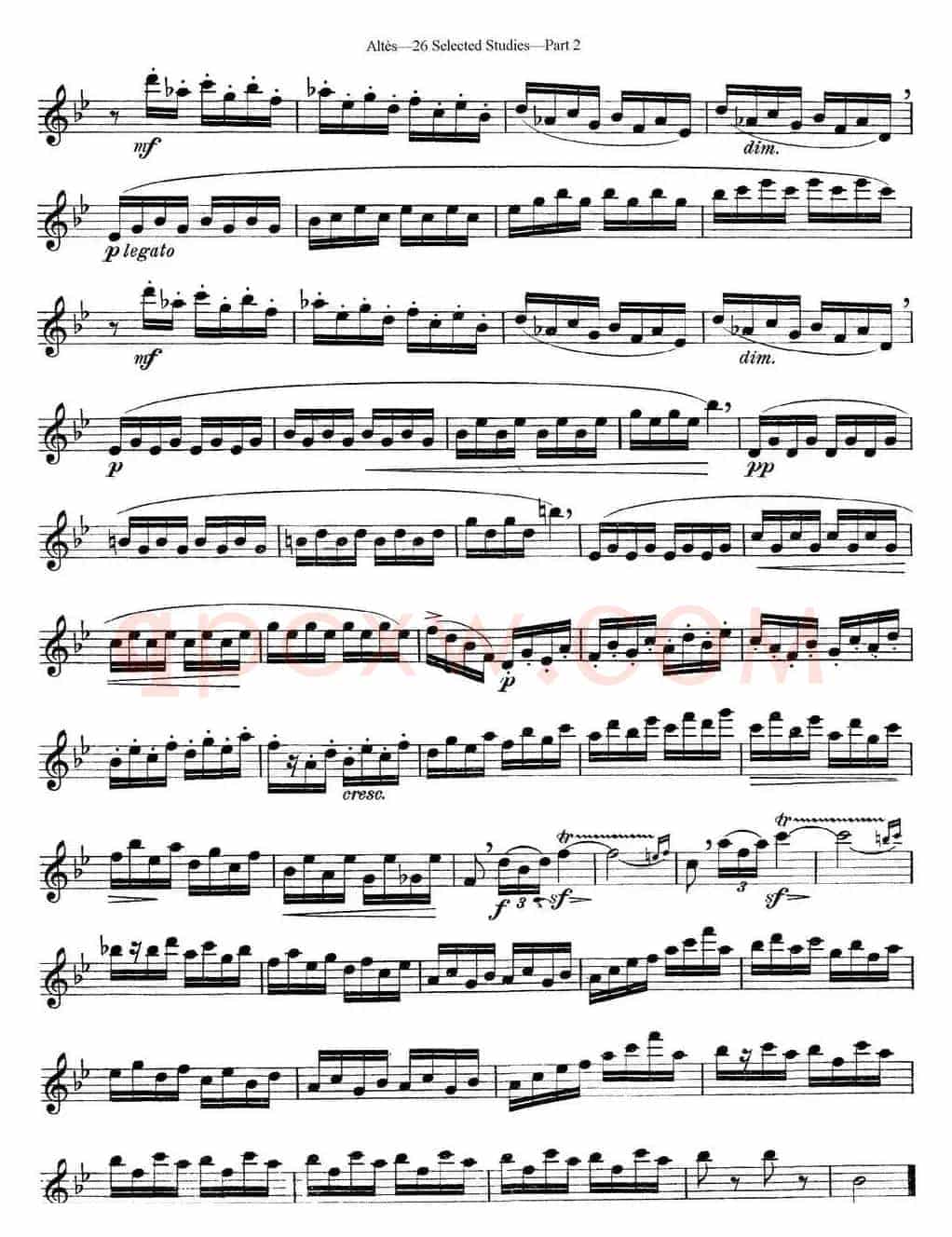 阿尔泰斯26首精选长笛练习曲（NO.23）