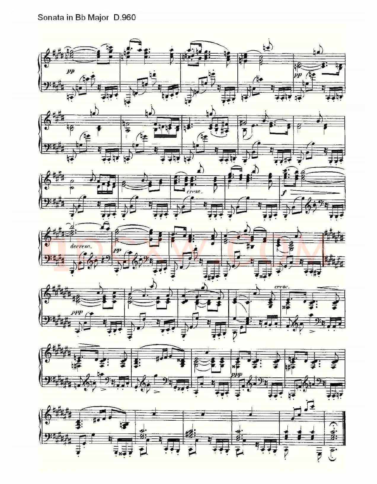 Sonata in Bb Major D.960(Bb大调奏鸣曲 D.960)