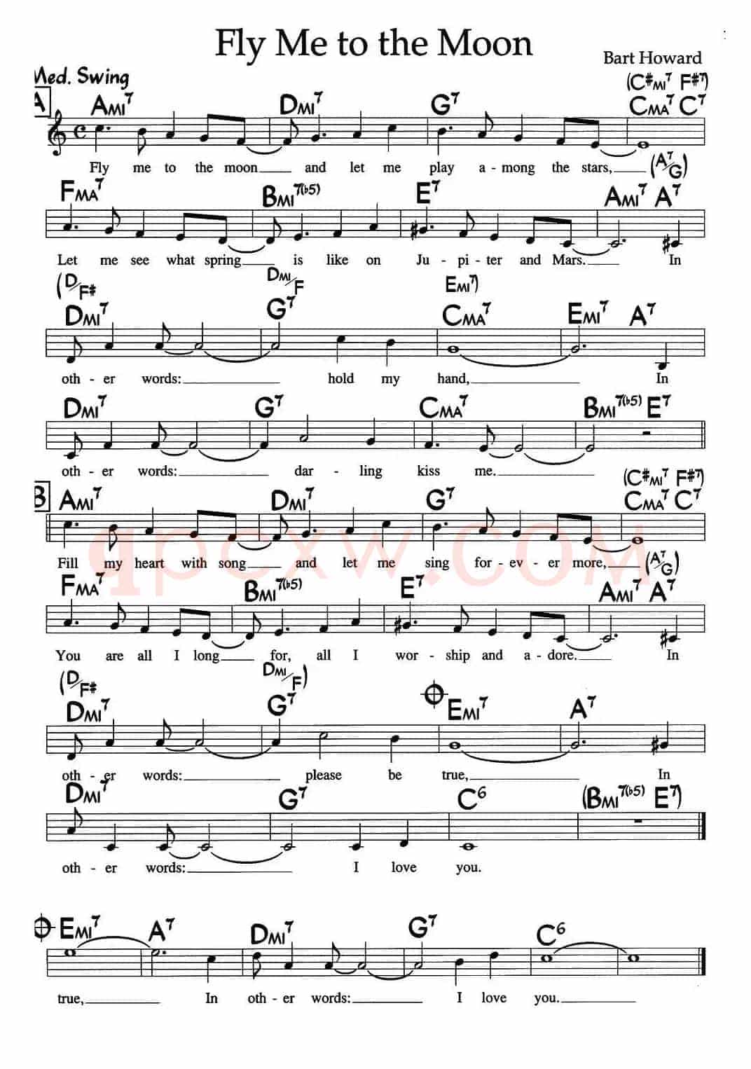 Fly Me to the Moon(带我飞向月球)(爵士钢琴曲)