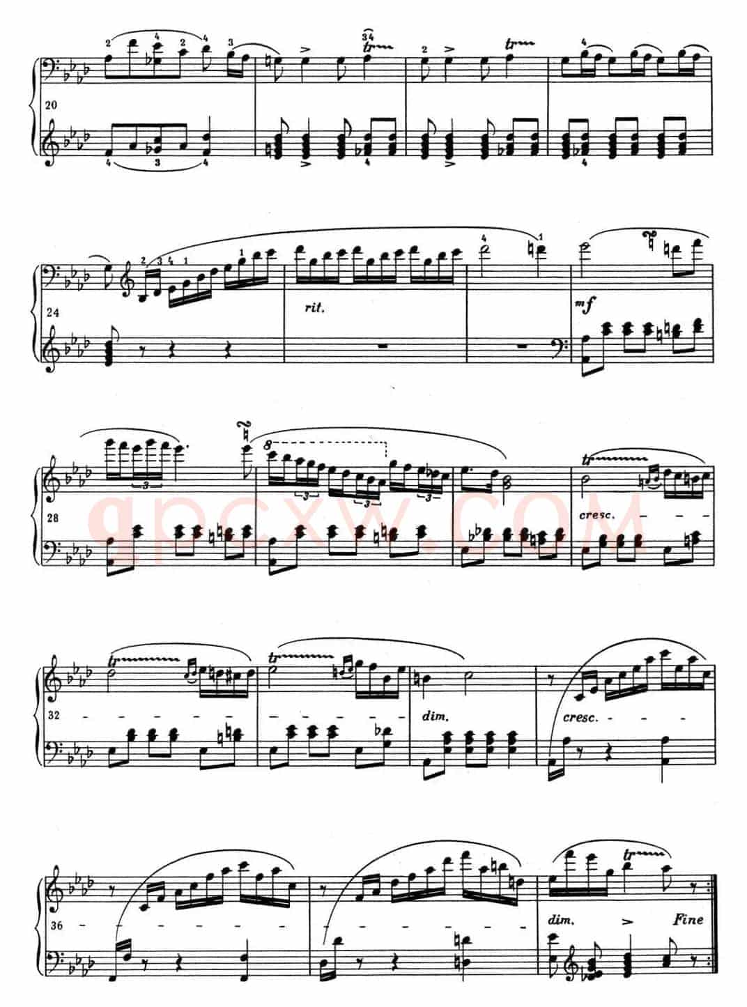 肖邦 波兰舞曲 Op.posth.P.1 No.2 降A大调