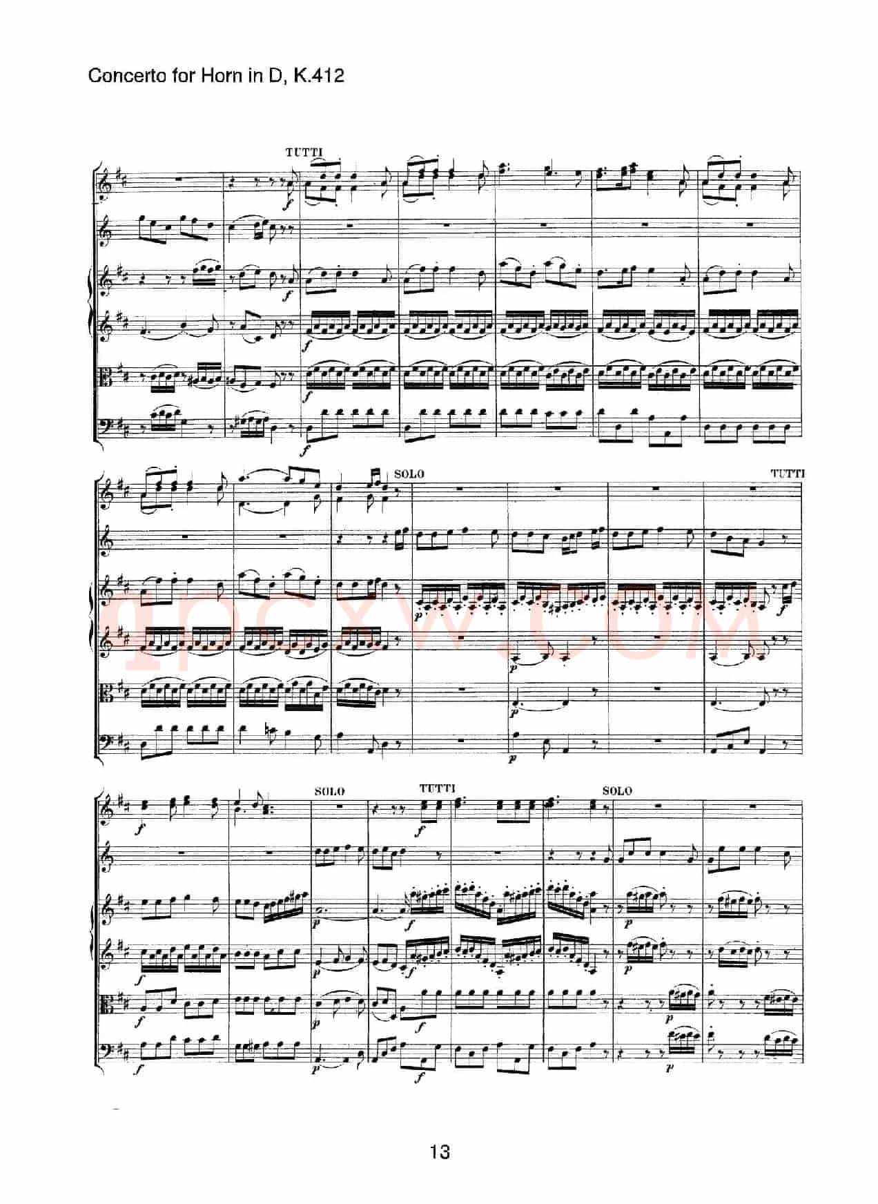 Concerto for Horn in D,K.412(D大调第一圆号协奏曲K412号作品)