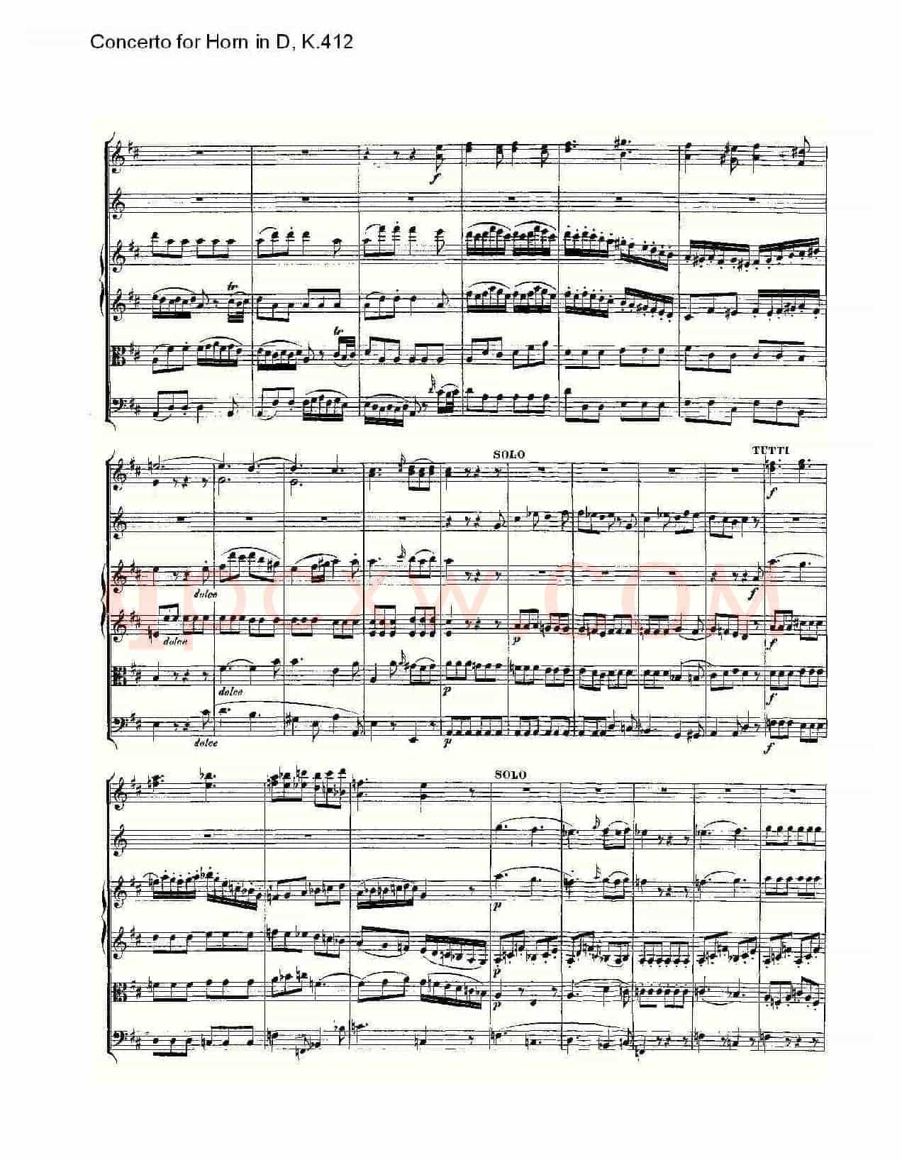 Concerto for Horn in D, K.412(D调法国号协奏曲, K.412)