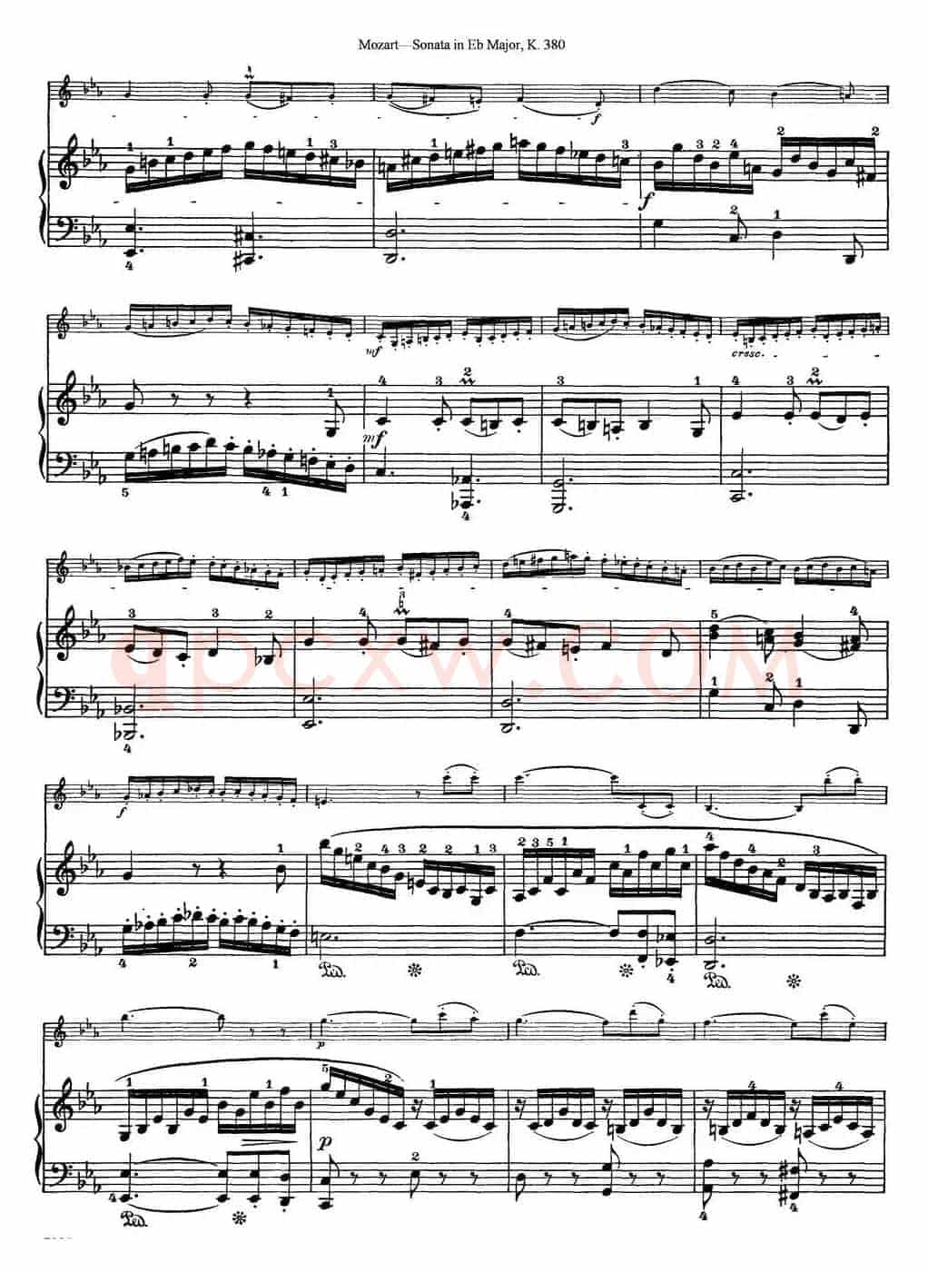 Violin Sonata in Eb Major K.380（小提琴+钢琴伴奏）