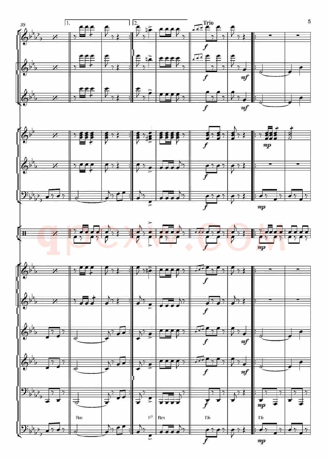 俄罗斯进行曲（marche-834）（合奏、俄罗斯原版谱）
