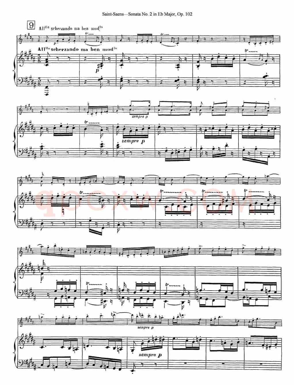 Violin Sonata No.2 in Eb Major Op.102（小提琴+钢琴伴奏）