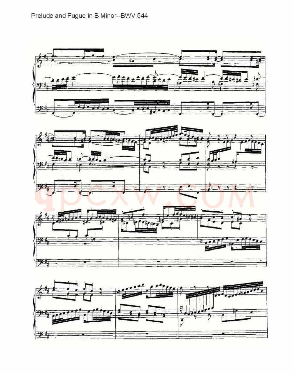 Prelude and Fugue in B Minor--BWV 544 (管风琴谱)