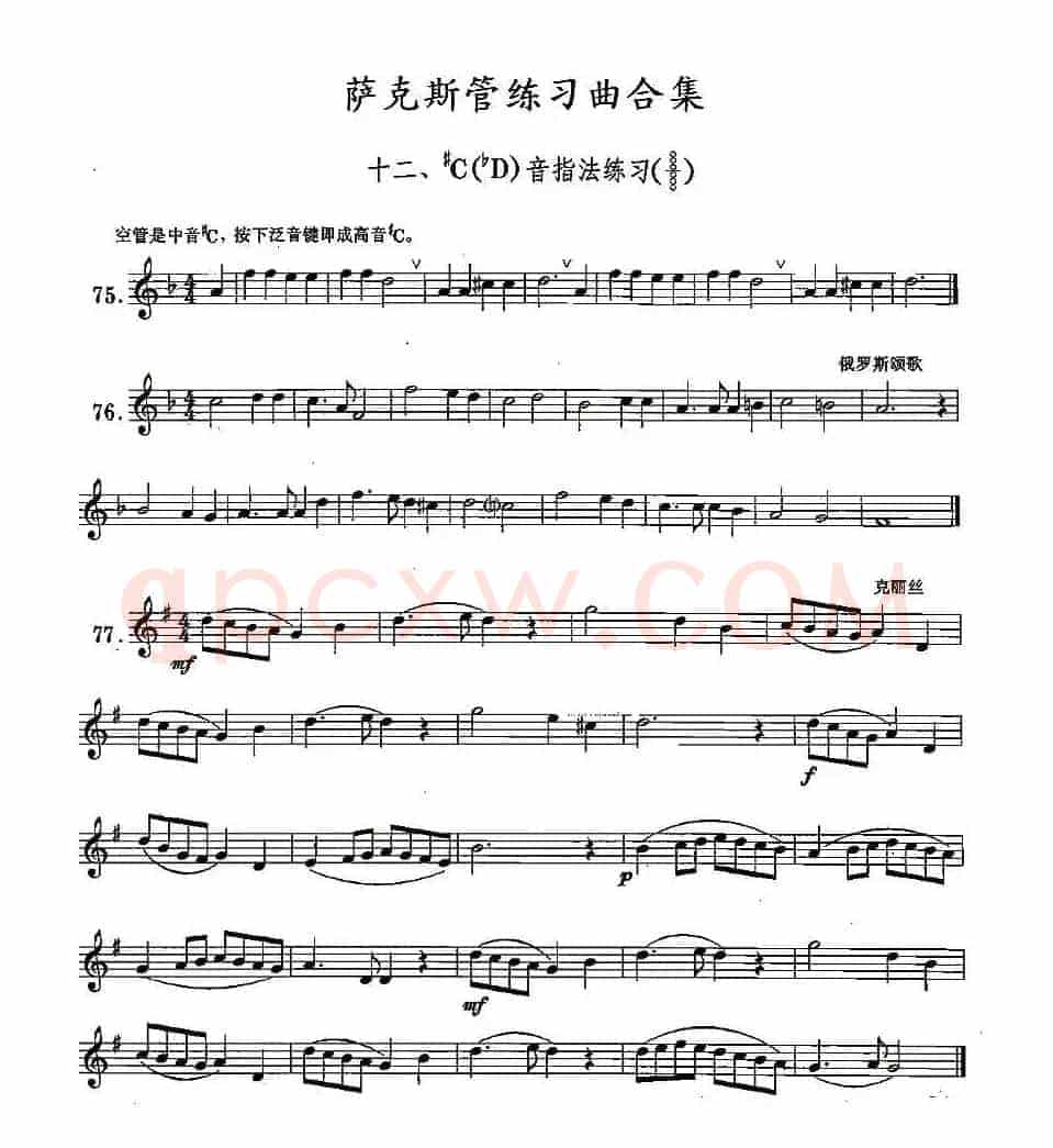 练习曲合集：12、#C音指法练习