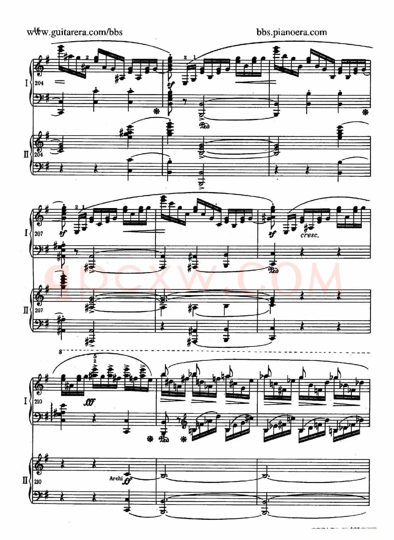 e小调第一钢琴协奏曲 Op.11(双钢琴版·第一乐章)