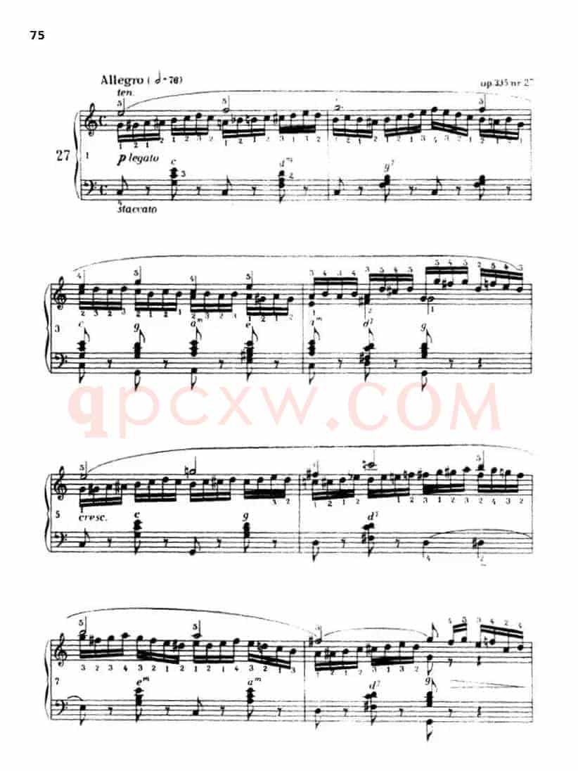 《车尔尼手风琴练习曲集》第Ⅲ册（P75—97）