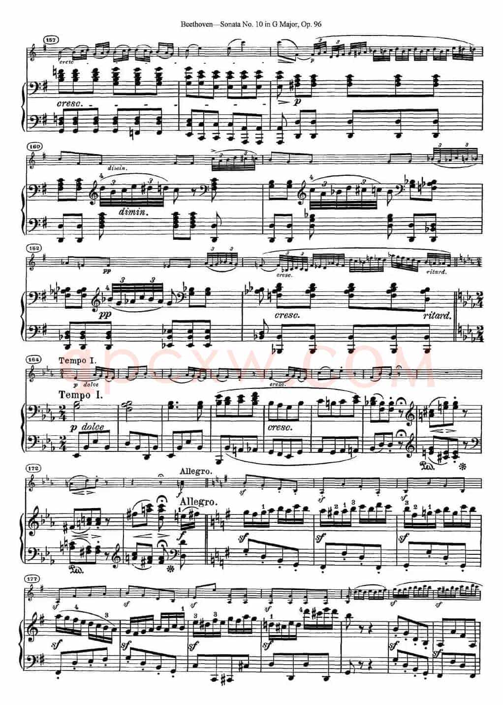 Violin Sonata No.10 in G Major Op.96（小提琴+钢琴伴奏）