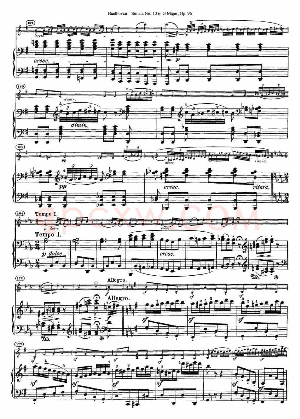 Violin Sonata No.10 in G Major Op.96（小提琴+钢琴伴奏）