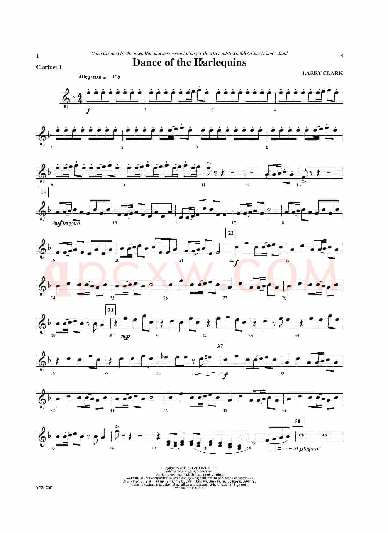 Dance of Harlequins（黑管 1 分谱）