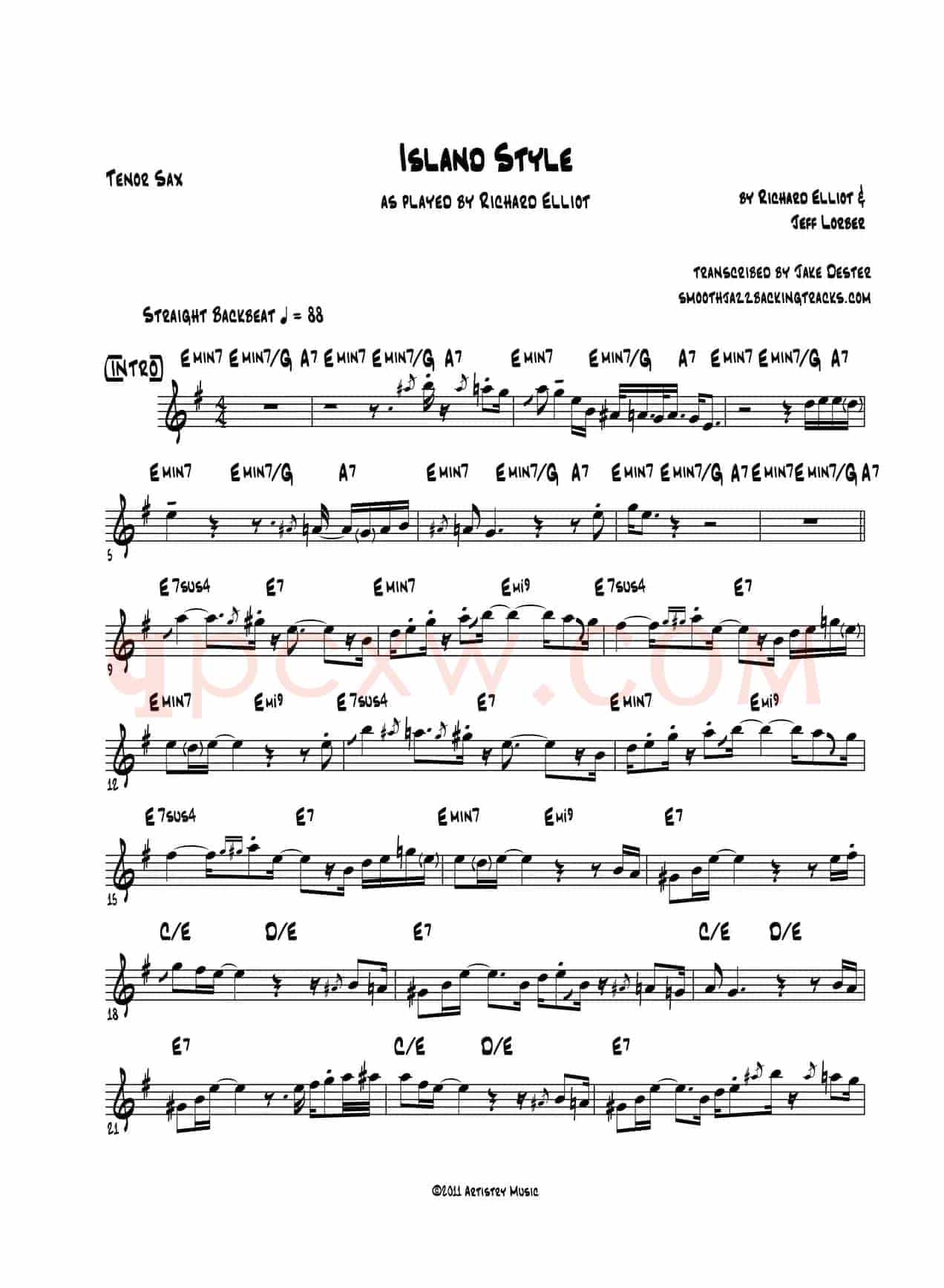 Island Style（次中音萨克斯）