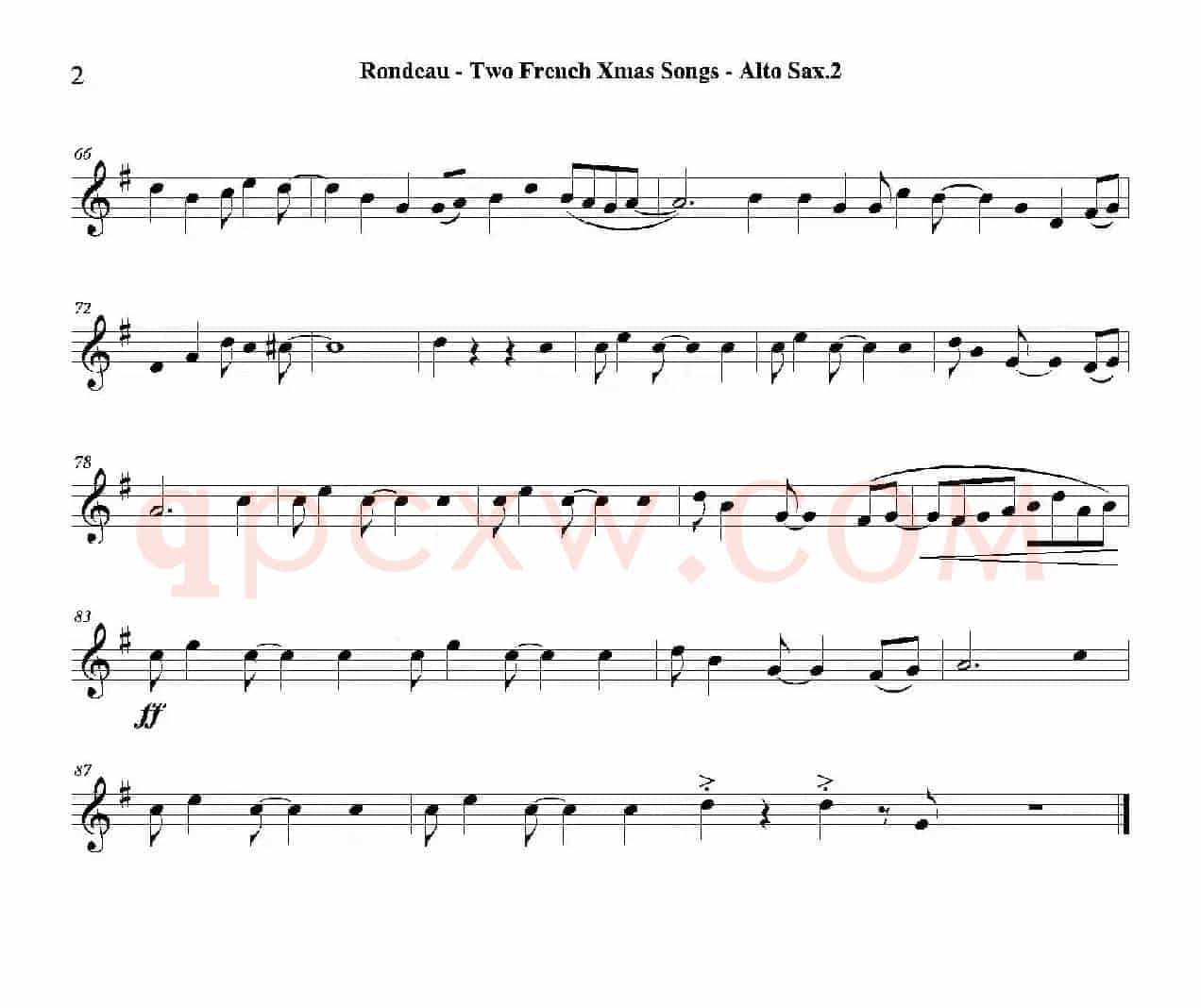 Two French Xmas Songs（第二中音萨克斯分谱）