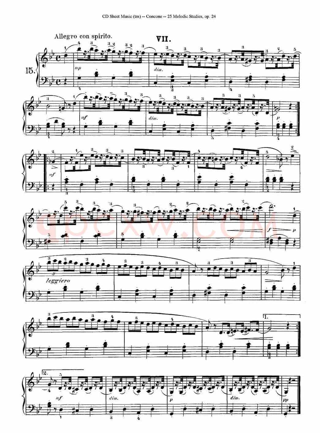 Concone - 25 Melodic Studies easy and progressive（11—15）