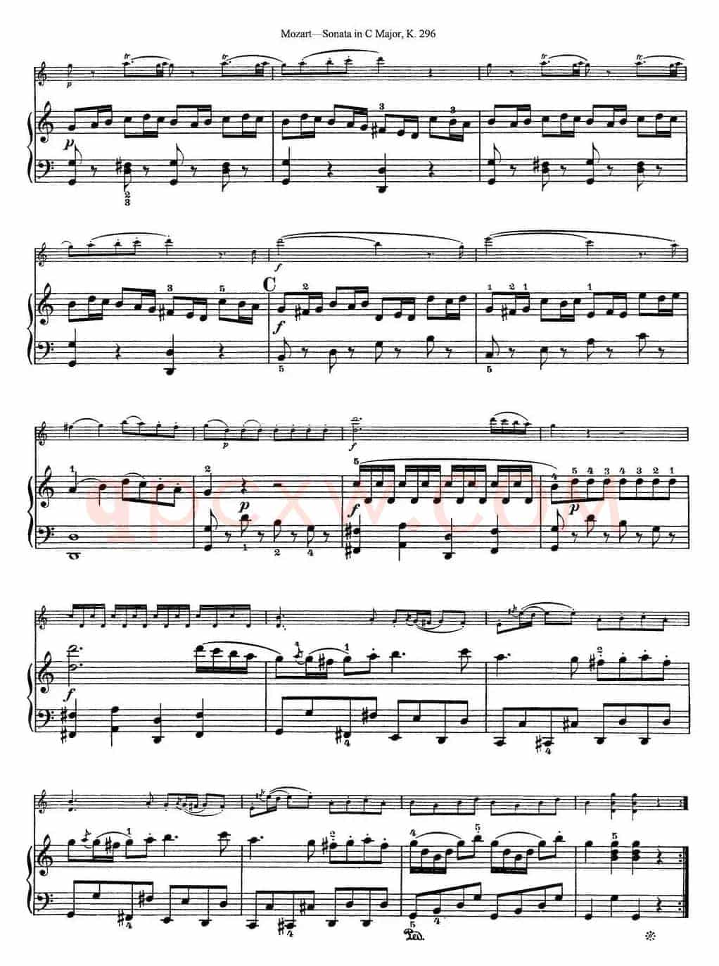 Violin Sonata in C Major K.296（小提琴+钢琴伴奏）