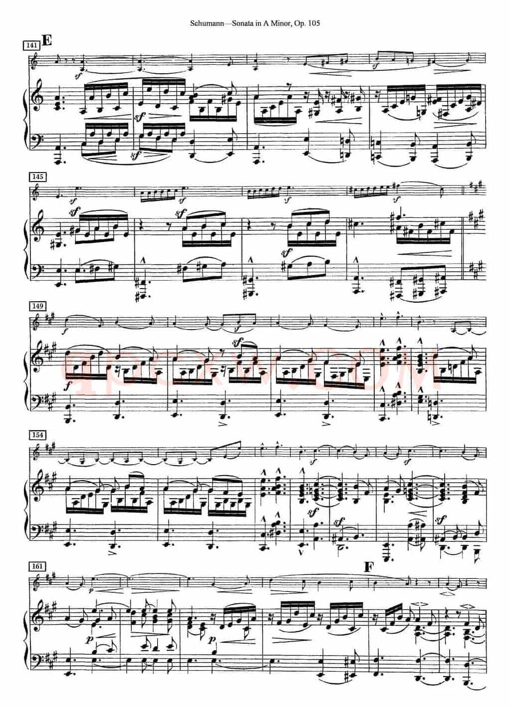 Violin Sonata in A minor Op.105（小提琴+钢琴伴奏）