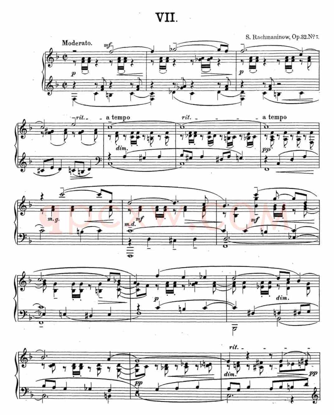 拉赫玛尼诺夫 钢琴前奏曲18 F大调 Op.32 No.7