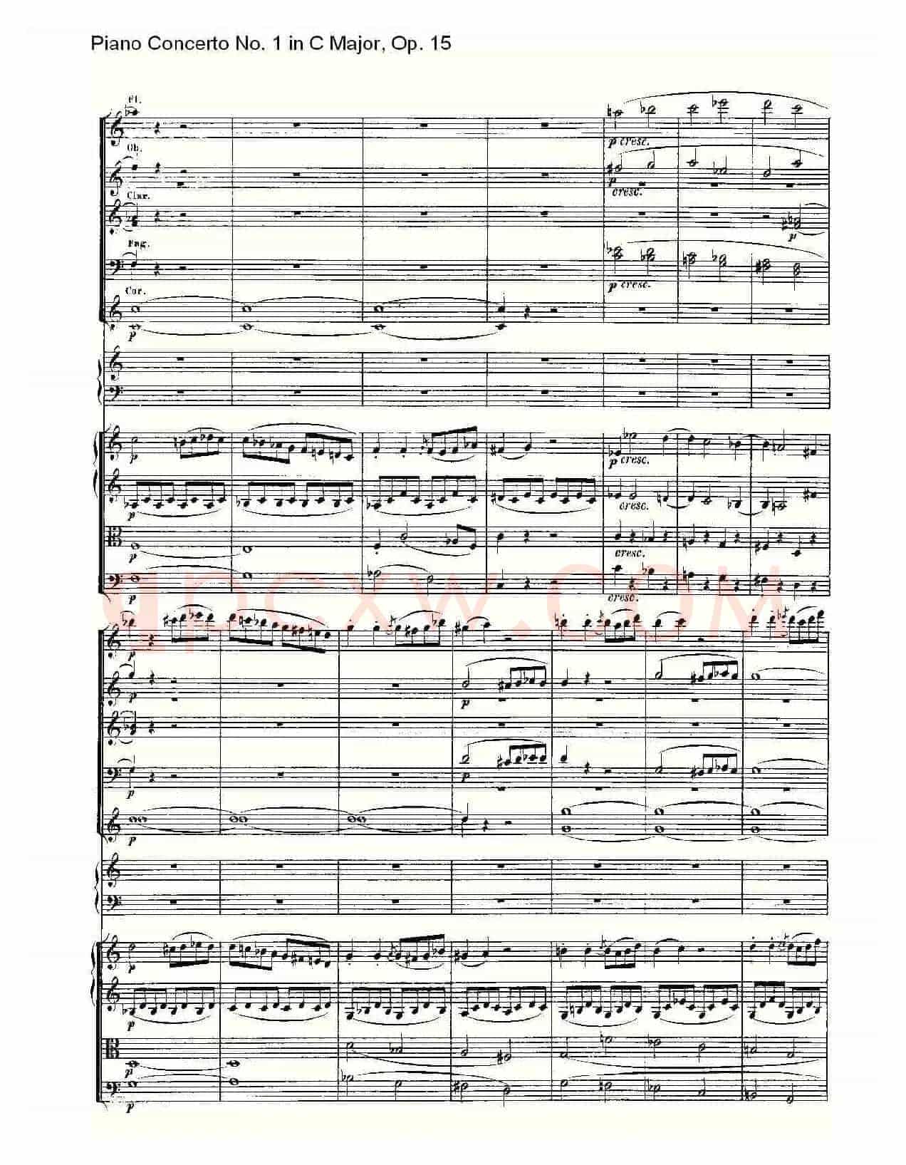C大调钢琴第一协奏曲 Op.15 第一乐章