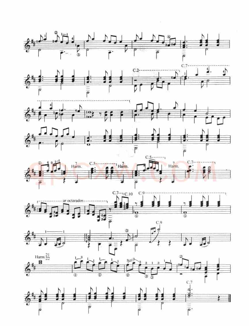 古典吉他考级四级中国乐曲（彩云追月）