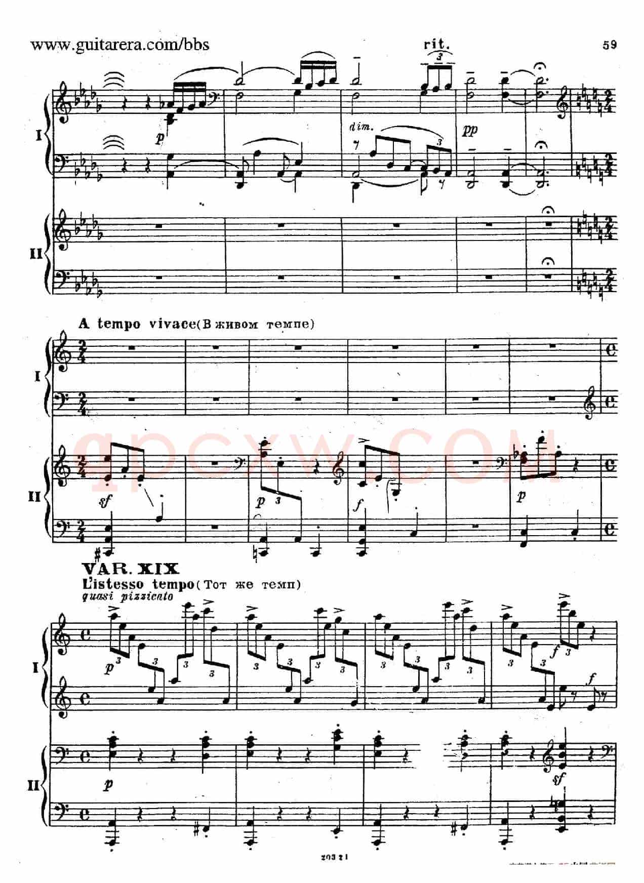 Rhapsody On A Theme Of Paganini Op.43(帕格尼尼主题狂想曲·双钢琴)(P41——60)