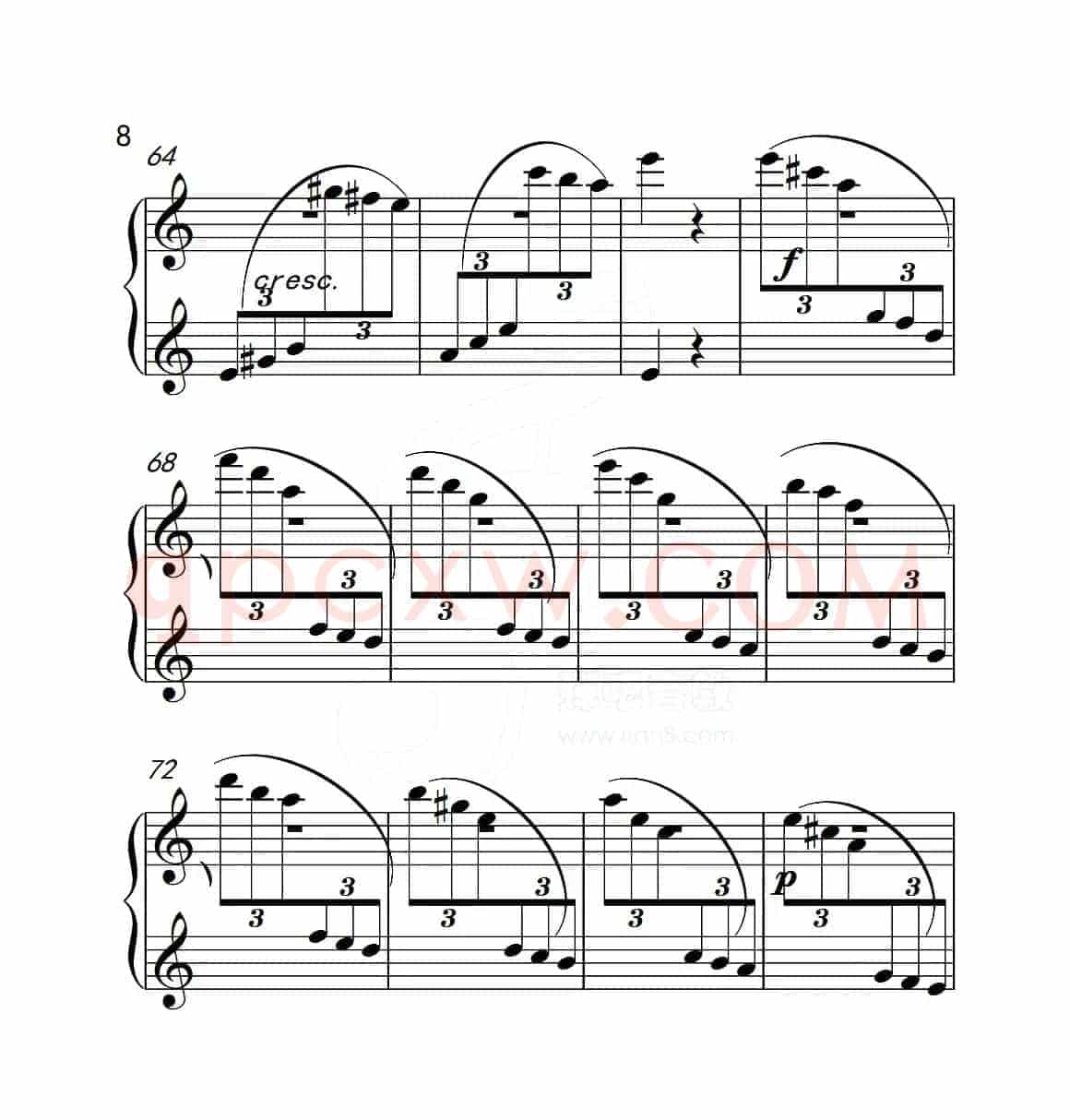 第五级A组 帕格尼尼主题变奏曲（选段）（中国音乐学院钢琴考级作品1~6级）