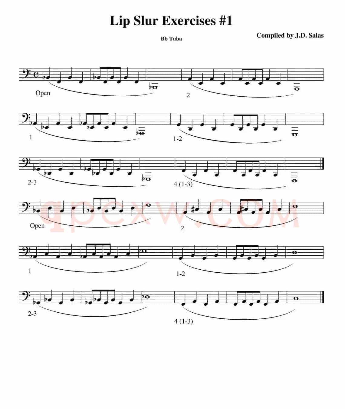 Lip Slur Exercise - Bb Tuba（大号练习教材选曲）
