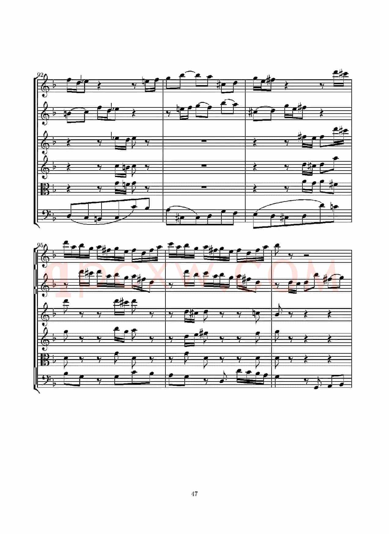 D小调无伴奏协奏曲（总谱）