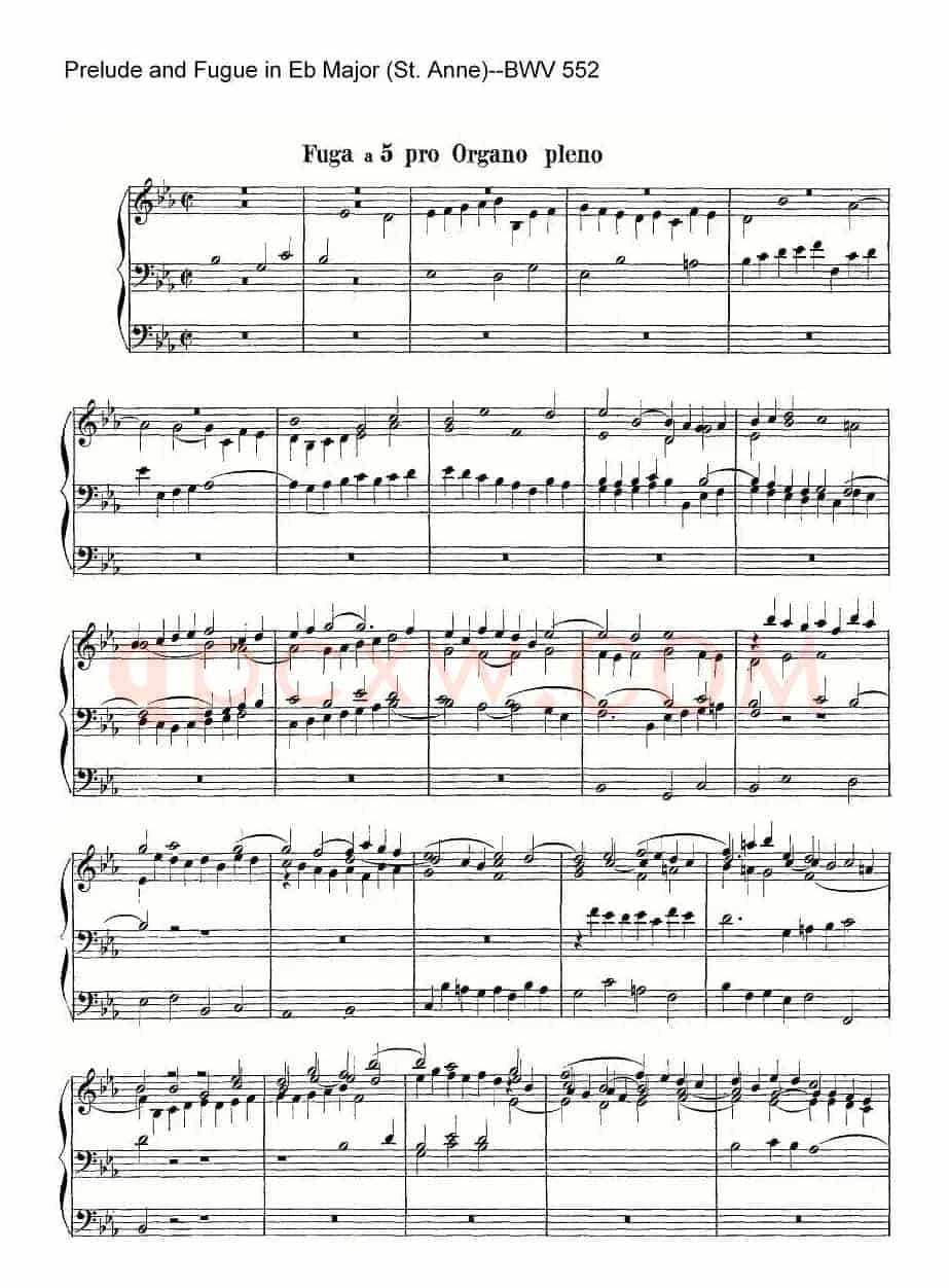 Prelude and Fugue in Eb Major (St. Anne)--BWV 552(管风琴)